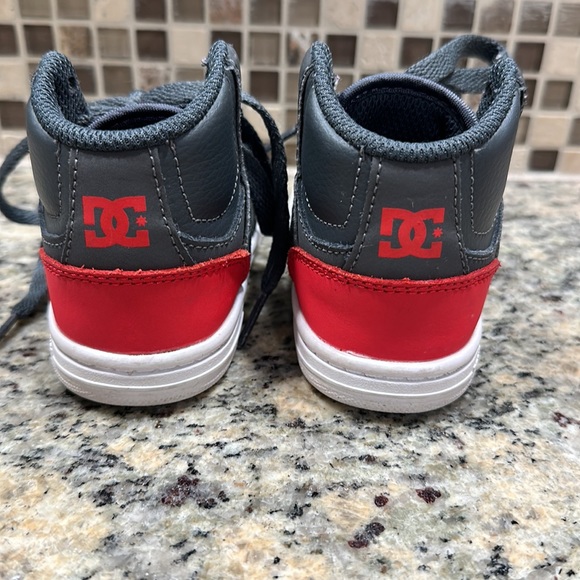 DC toddler lace up sneakers gray and red - Picture 2 of 5